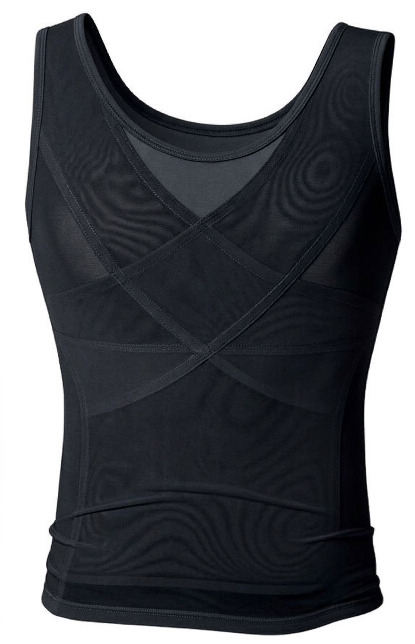 Black 11X Pickleball Support Compression Undershirt, back view